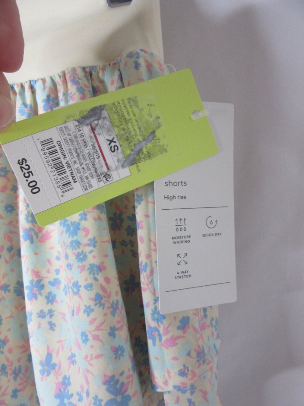 All in Motion Shorts High Rise Butter Yellow Floral and Top 2 pc Size XS NWT - Picture 8 of 11
